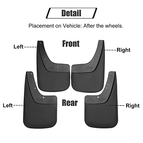 Image of ACROPIX Mud Flaps Splash Guard No-Drill Mudguards Wheels Protection Set Fit for GMC Sierra 1500 with Hardware - Pack of 16 Black