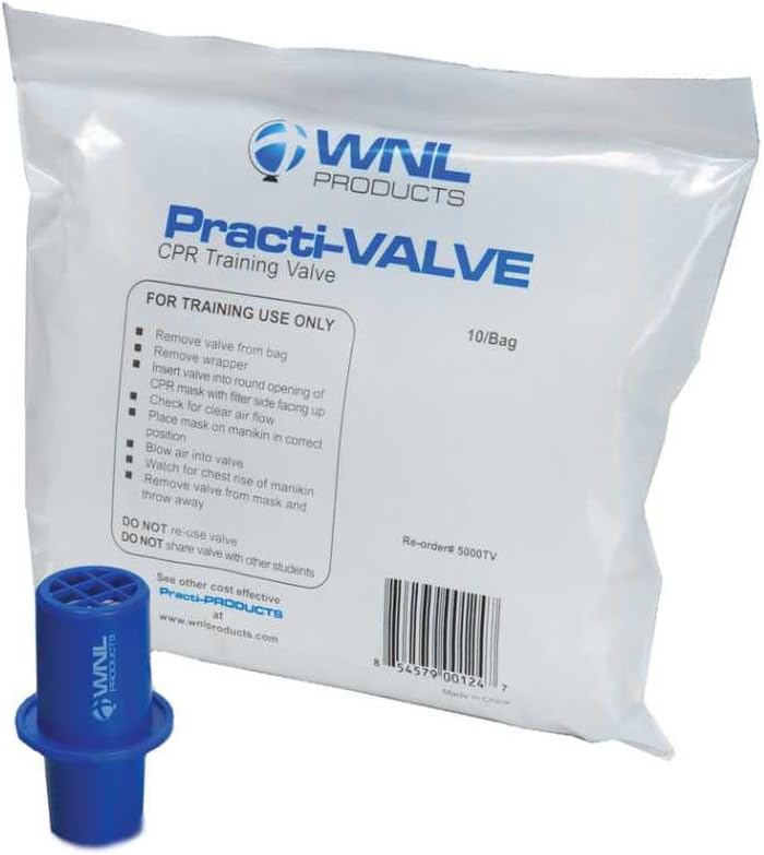 WNL Products 5000TV Practi-Valve CPR Training Valve Fits All WNL Adult Child and Infant Training Masks (10 Pack)