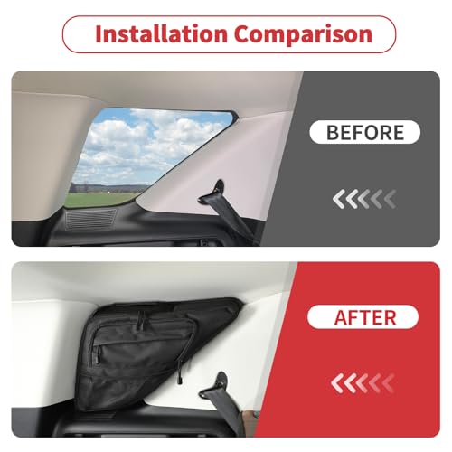 Linskip TrunkMate Suction Organizer for Ford Bronco Sport 2021-2024 2025, Rear Side Window Storage Bag for Ford Bronco Sport Trunk Accessories Pair(Black)