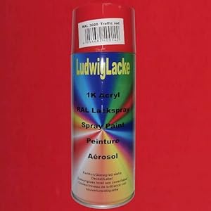 Ludwiglacke 1 Spraydose 400ml Autolack glänzend RAL 3020 Verkehrsrot