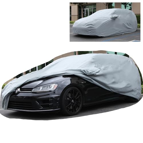 Image of All Weather Waterproof car Cover Good for rain Snow uv Protection dust Compact Hatchback Golf GTI kona mazda2 rio5 Veloster Gray
