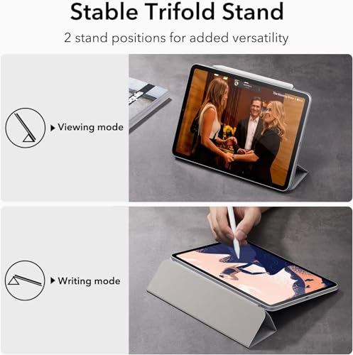Image of ESR for iPad Pro 12.9 inch Cover (2022 /2021 /2020, 6th /5th /4th Generation), iPad Air 13 inch Case 2025 /2024, Convenient Magnetic Attachment, 2-Way Stand, Rebound Magnetic Case, Grey