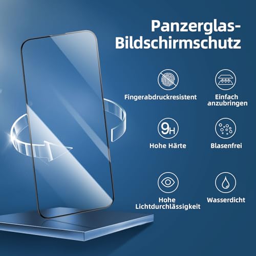 NEW'C 3 Stück Full Screen für iPhone 14 Pro Panzerglas (6,1 Zoll), Schutzglas [Auto-Installation], Frei von Kratzern, 9H Härte, Displayschutzfolie, Ultrabeständig folie 5