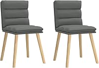 Vista 11 de Modern Dining Chairs Set of 2 Black Fabric Upholstered Kitchen Chairs with Foam Cushion, Rubber Wood Frame for Dining Room Living Room Farmhouse
