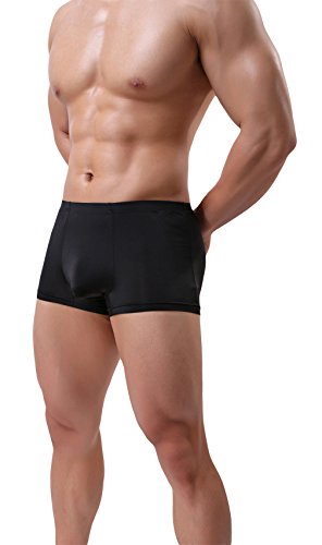 NEIKU Men's Breathable Underwear Ice Silk Boxer Briefs Sexy Low Rise Trunks2