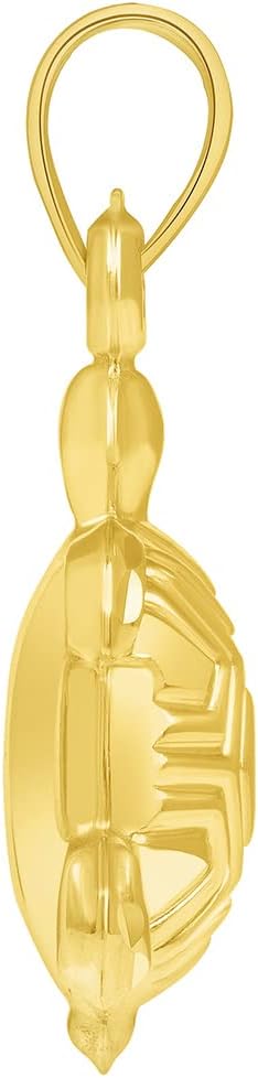 Jewelry America 14k Yellow Gold Mini 3D Turtle Charm Pendant - Image 2