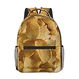 Rltyabi Potato Chips Backpack Funny Food Laptop Bookbag Travel Daypack Lightweight Durable Bag For Women Men