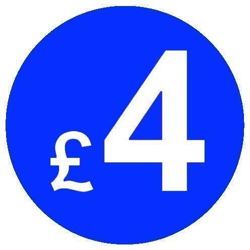 from 99p to £10 - Pack of 200 Blue 20mm Price Stickers/Sticky Labels (Blue £4)