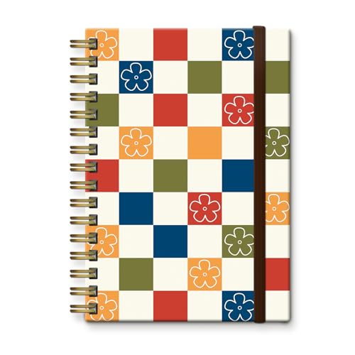 Carnet à spirale A5 à fleurs rétro pour le travail et l'école