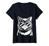 Femme British Shorthair Cool British Shorthair T-Shirt avec Col en V