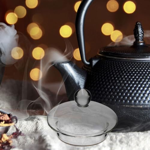 Zerodeko Glass Teapot Replacement Lid Tea Kettle Lid Clear Teapot Cover for 400ml Small Glass Drink Beverage Dispenser