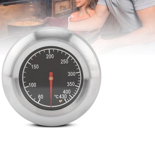 Tnfeeon Termómetro para Barbacoa de Acero Inoxidable, Amplio Rango de 60 a 430 Celsius, Medidor de Temperatura para Parrilla Fácil de Instalar para Ahumador y Parrilla