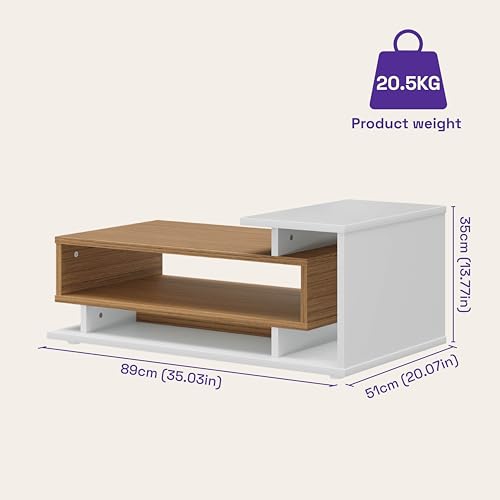 Image of Wakefit Center Table | 1 Yr Warranty | Coffee Table for Living Room Wooden, Tea Table for Living Room Wooden, Sofa Table, Free Installation from Brand, Modern Multi-Functional & Wobble-Free(Storiva)