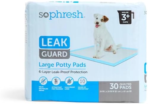 So Phresh Large Leak Guard Quilted Potty Pads Count of 30