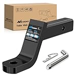 Nilight-Trailer-Hitch-Ball-Mount-with-58-Hitch-Pin-Clip-Fits-2-Inch-Receiver-Square-7500-lbs-4-Drop-3-Rise-1-Hole-Gloss-Black-Powder-Coat-2-Years-Warranty