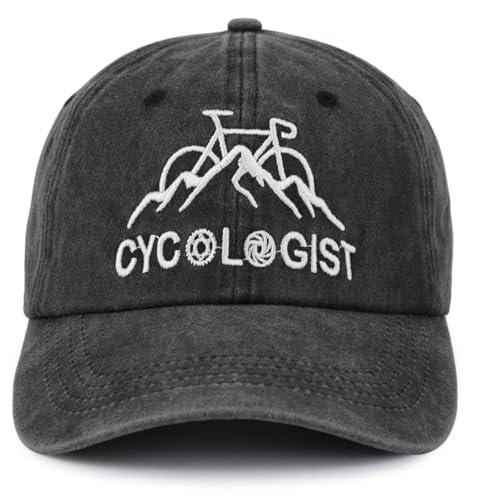Cycling Hat Bicycle Cyclist Gifts for Men Women Biker Baseball Cap Fathers Day Christmas Bicyclist Birthday Gifts for Husband Dad Son Cyclists Black