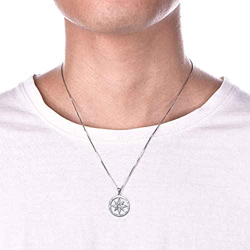 YL Compass Necklace 925 Sterling Silver Find Your Way Back Vintage Nautical Graduation Charm Cubic Zirconia Pendant Jewelry - Image 3