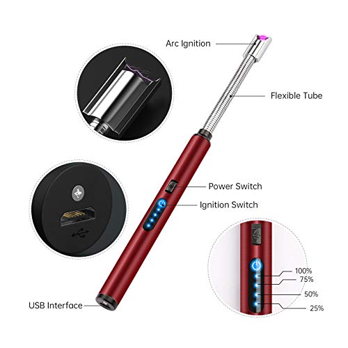 HOTERB Lichtbogen Feuerzeug , Elektro Feuerzeug USB Aufladbares Elektrisch Feuerzeug mit Touch Fläche, Elektronisches… – Bild 3