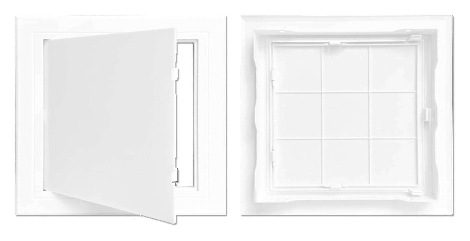 Concealed Access Panel for Walls Ceilings ABS Plastic Snap On Cover, Easy Install Inspection Door for Bathroom Kitchen Plumbing HVAC(White,4 * 4inch)