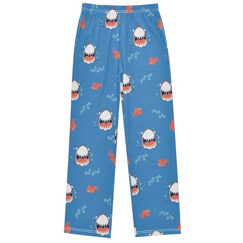 Boy's Pants Cute Shark Big Mouth Red Fish Jogger Pants Elastic Waist Long Bottoms Trousers with Pockets 6-14 Years