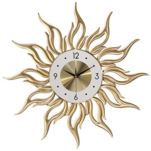 Grandes horloges murales dorées de 60 cm en fer forgé chic