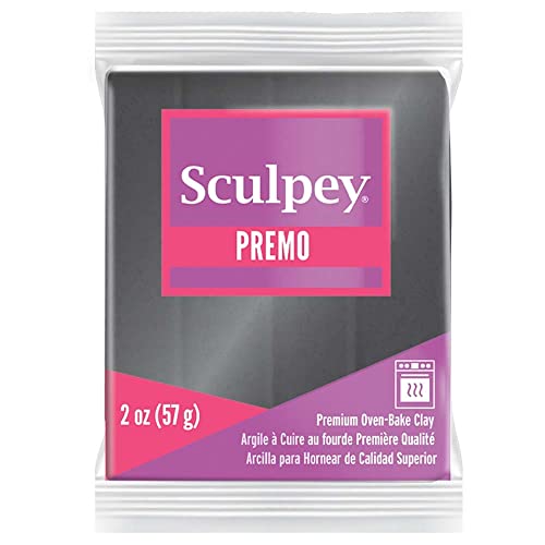 Sculpey Premo™ Polymer Oven-Bake Clay, Graphite Pearl Dark Gray, Non Toxic, 2 oz. bar, Great for jewelry making, holiday, DIY, mixed media and more. Premium clay perfect for clayers and artists.