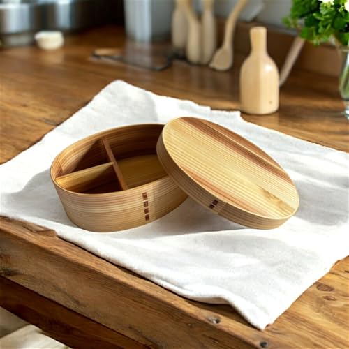 IPPINKA Japanese Magewappa Bento Box - Medium - 600 ml - Dishwasher-safe - Natural Cedar Wooden Lunch Box - Belt Included