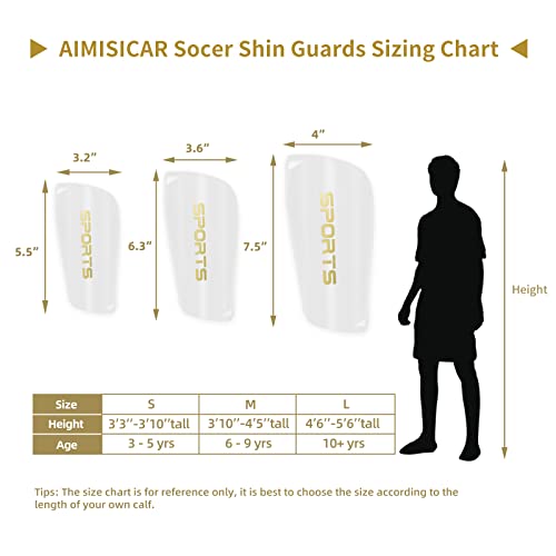 Aimisicar Kids Youth Soccer Shin Guards, Shin Pads And Shin Guard Sleeves For 3-15 Years Old Boys And Girls For Football Games, Eva Cushion Protection Reduce Shocks And Injuries #TOP4