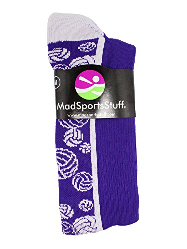 MadSportsStuff Crazy Volleyball Logo Crew Socks (multiple colors)2