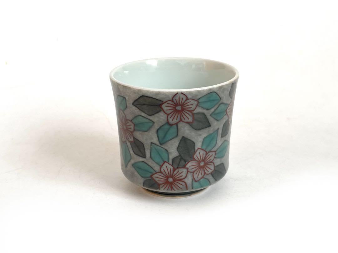 Potter, Living National Treasure, Imaemon Imaizumi, Imaemon Imaizumi, Color Picture, Thin Ink, Flower Bunguinomi, Sake Ceramics, Cup