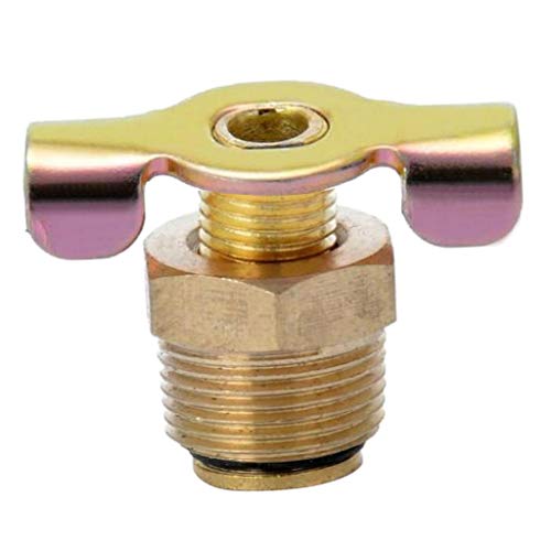 pistro Vanne de vidange en laiton NPT 3/8 pour compresseur d'air, robinet de vidange d'eau, 30 x 24 mm, couleur or