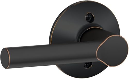 Miniatura 3 de SCHLAGE Lock Company - Manija SCHLAGE con cerradura sin giro y moldura Collins, níquel satinado (F170 BRW 619 COL)