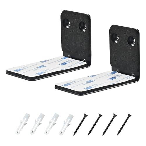 Hi-ERA 2 Pack SoundBar Wall Mount with Anti-Drop Design Secure Mounting Bracket for Samsung LG Vizio Sony Bose Soundbar Mount Shelf Under TV with Hardware Kit - Black