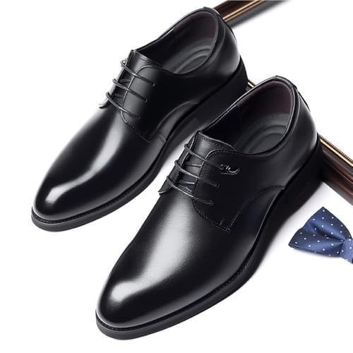 Men's Genuine Leather Oxford Shoes Height Increasing Business Formal British Style Wedding Groom Shoes Wide Width Simple Design3