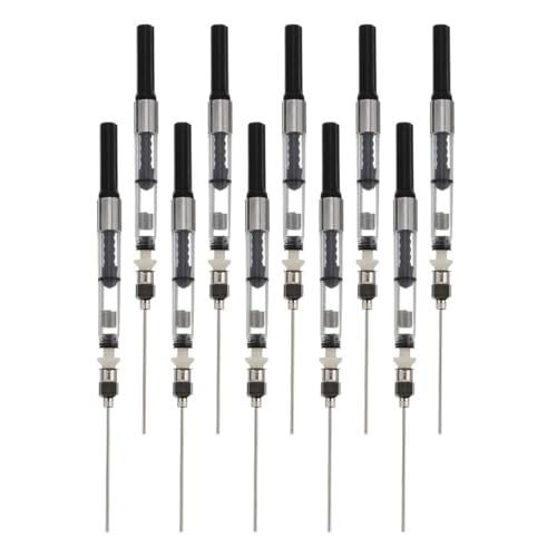 UKCOCO Tinta para Pluma Estilográfica 10 Unidades, Absorbedor Auxiliar de Tinta Negro, Herramienta de Recarga para Material Escolar, Dispositivo Útil para Llenado Preciso y Limpieza