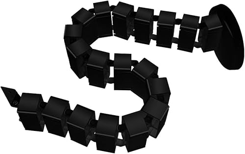 SANODESK Kabelkanal Kabelschlauch 128 cm für Flexibles Kabelmanagement an Computer und Arbeitsplatz (Schwarz) Cover