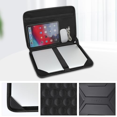 MOSISO 15-16 inch Laptop Hard Case, 15.6 inch Laptop Sleeve Waterproof Shockproof Computer Bag Compatible with MacBook HP Dell,Artistic Geometric EVA Carrying Case Hard Shell with Handle, Black - Image 5
