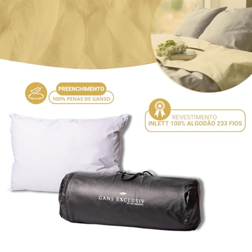 Travesseiro Gans Exclusiv by TRP Imports Pure 100% Penas De Ganso Europeu