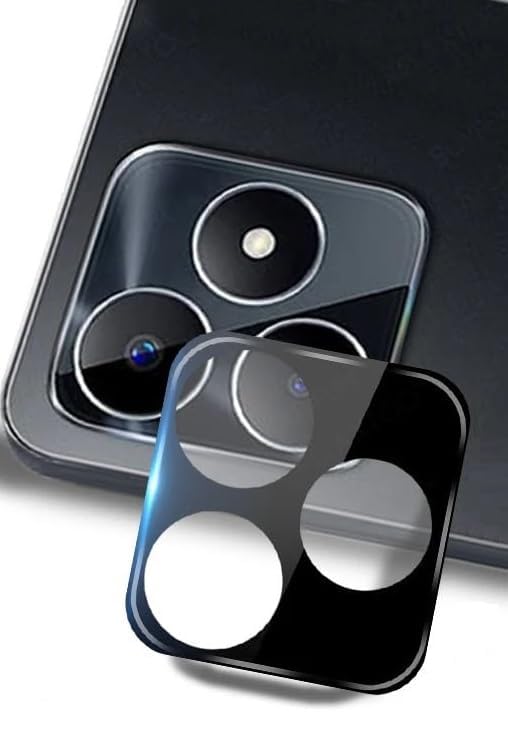 Image of Realme Narzo N53 Camera Glass Lens Protector 9H 3D Screen Protector Tempered Glass for Realme Narzo N53, Black