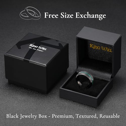Image of King Will Nature Koa Wood Inlay Tungsten Carbide Wedding Ring 8mm Silver /Black /Gold /Green /Rose Gold /Blue Wedding Band for Men High Polished Anniversary Rings Comfort Fit Size 6-15
