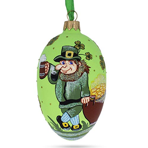 Œuf de Saint-Patrick en verre BestPysanky ornement suspendu - 2