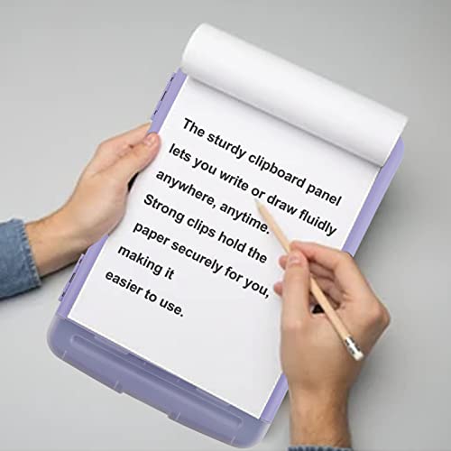 Hwprato Clipboards Organizer Clipboard With Storage Nursing Clipboard Foldable File Folder Plastic Clipboard Folio With Storage Case For Teacher,Kids,Doctor,Offices (Light Purple) #TOP6
