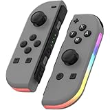 AZIEBAYコントローラーには6軸ジャイロスコープが内蔵されており、TURBOワンボタンバースト、スイッチコントローラースイッチ5.2 Bluetooth接続、振動検出、大容量バッテリーをサポートし、すべてのバージョンのSWITCHに適しています。 (AJC ブラック＆グレー（ブレスレットなし）)