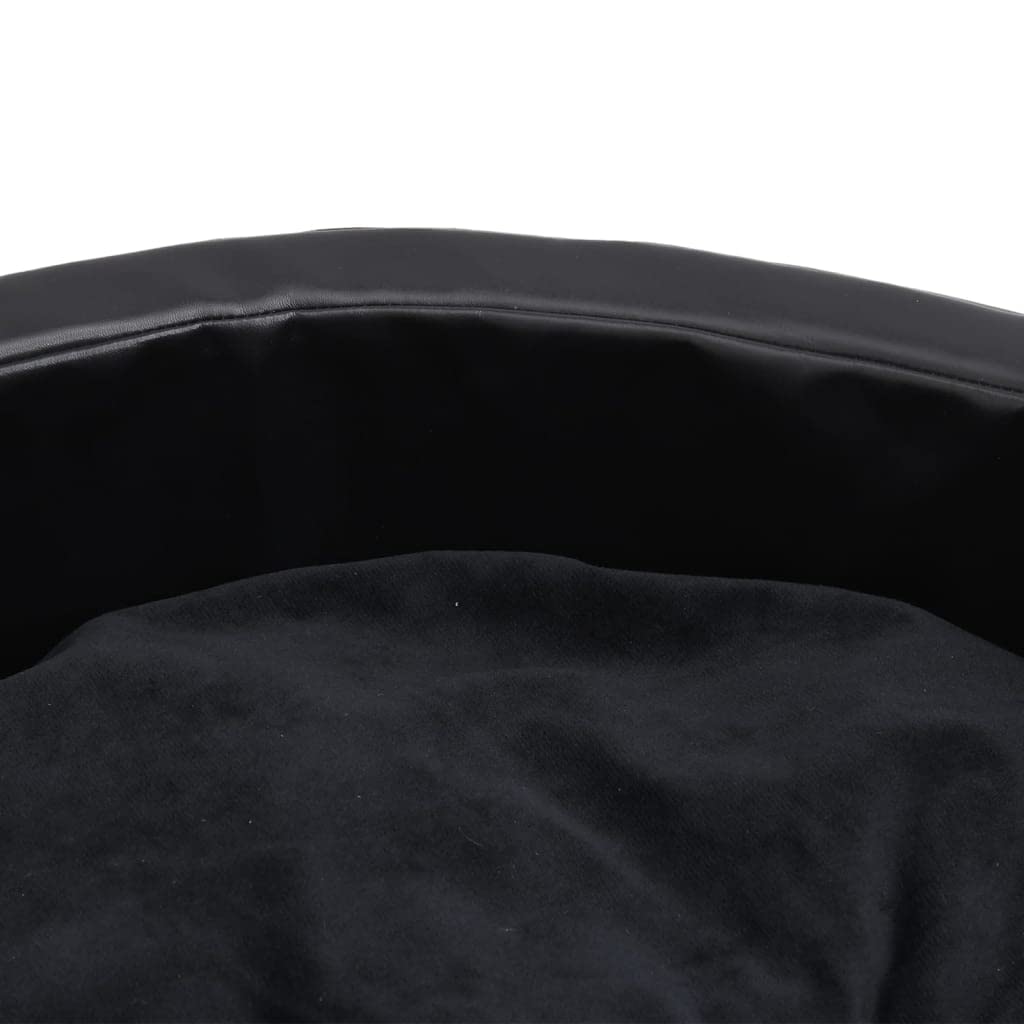 vidaXL Hundebett Schwarz 79x70x19cm Plüsch Kunstleder Hundesofa Hundekissen