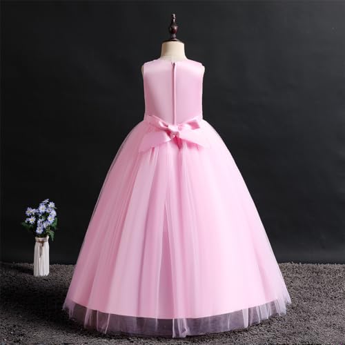 Robe longue en tulle à fleurs pour le cortège de mariage fille - 4