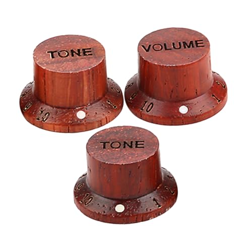 Levemolo Guitar Knobs Set 3pcs Bass Volume Wood Knob Guitar Potentiometer Caps Volume Tone Control Replacement