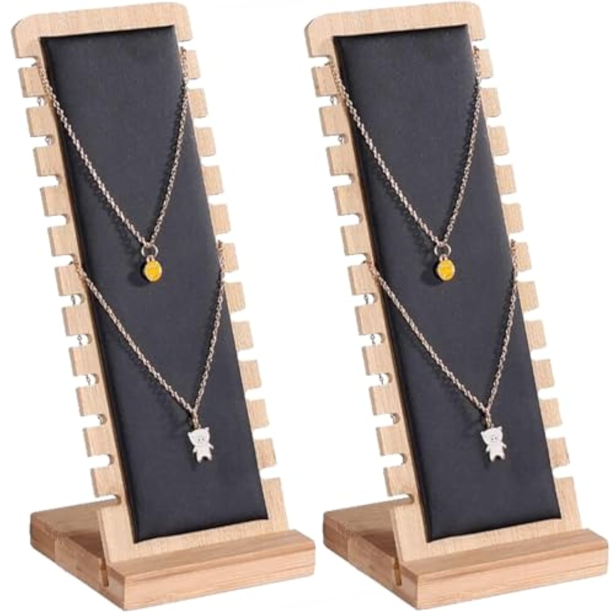 Wooden Necklace Display Stand, 12 Slots for Retail