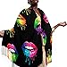 MUMEHAZ Women's Long Winter Scarf Lgbt Pride Rainbow Lips Black Lightweight Fashion Elegant Evening Wedding Shawl Tassels Scarves
