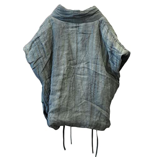 NFYM Women's Vintage Crop Irregular Wrap Front Vest Linen Soft Warm Quilted Sleeveless Jacket with Pocket3
