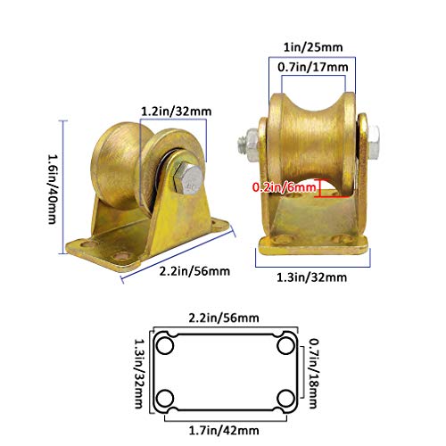 Roues rigides robustes de 3 cm pour rails inversés 1000 kg - 3